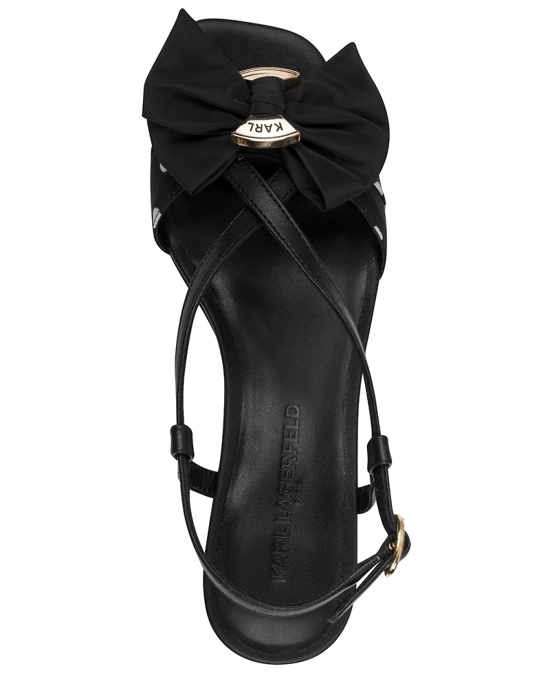 Karl Lagerfeld Paris Suttyn Bow Polka-Dot Heeled Sandals
