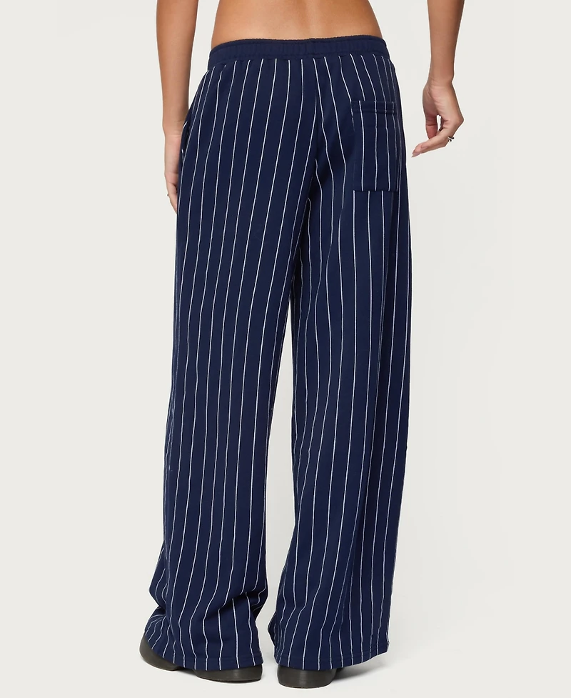 Edikted Women's Mercer Pinstripe Wide Leg Sweatpants