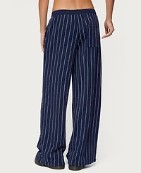 Edikted Women's Mercer Pinstripe Wide Leg Sweatpants