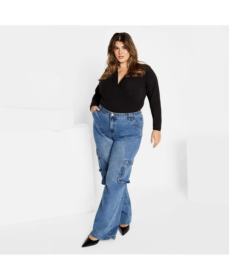 City Chic Women's Amelila Pleat Bodysuit