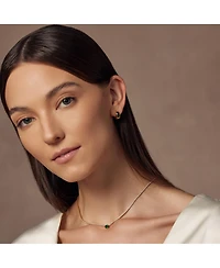 Bearfruit Jewelry 18k Gold Plated Sterling Silver Emerald Rectangle Necklace & Huggies Set Holiday Gift Guide