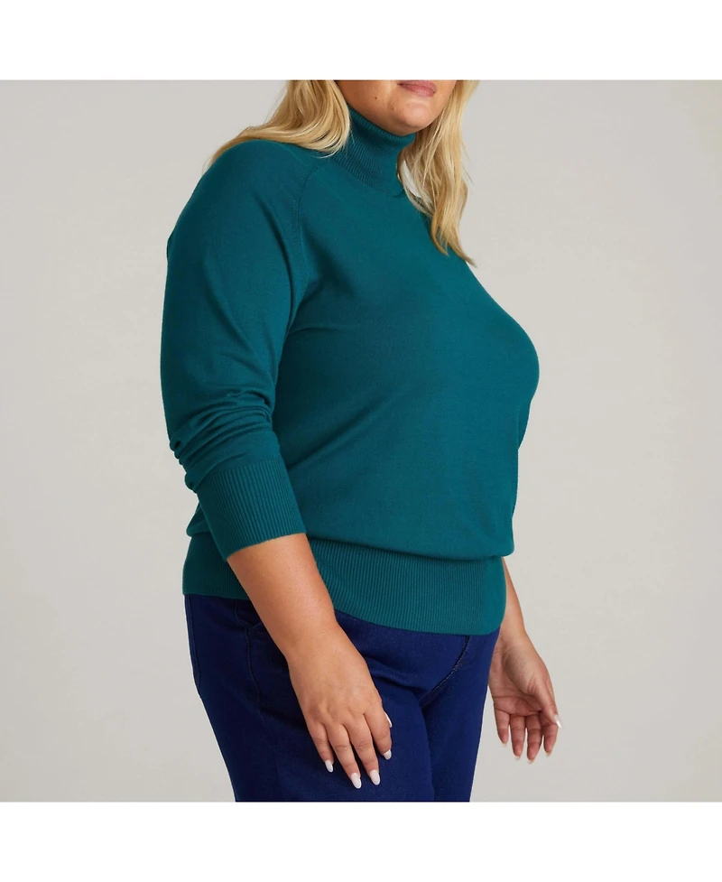 Universal Standard Women's Plus Savvy Fine Knit Raglan Turtleneck