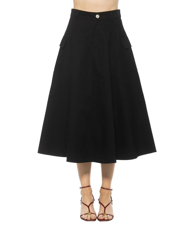 Alexia Admor Women's Avery Cargo Midi Skirt with Belt Loops