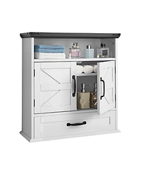 Slickblue Bathroom Wall Cabinet with 2 Doors, Drawer, and Shelves