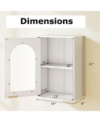 Costway Bathroom Wall Cabinet Medicine Cabinet with Tempered Glass Door & Adjustable Shelf