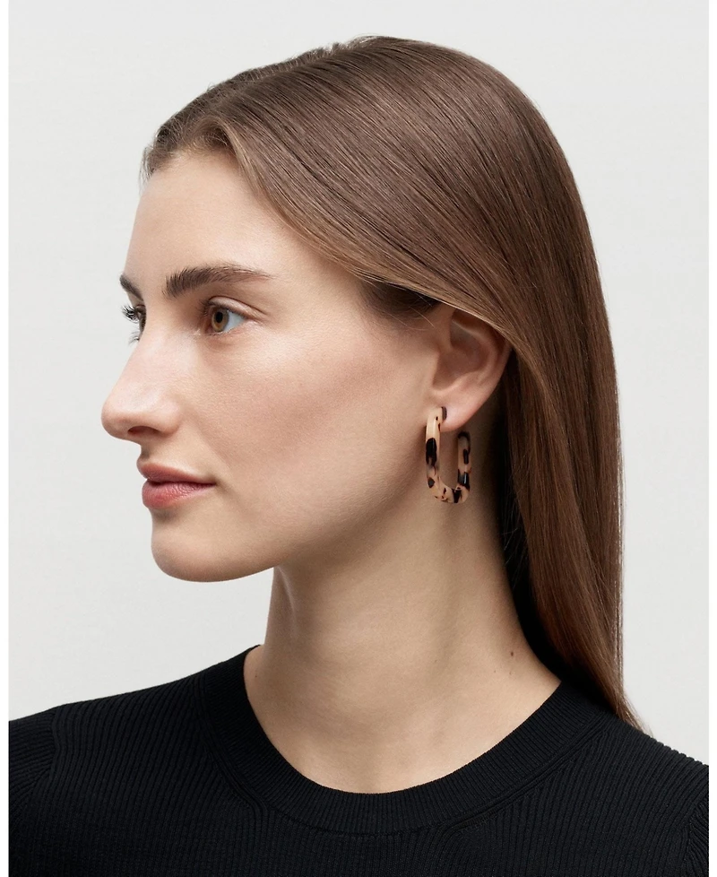 Machete Midi Square Hoops in Blonde Tortoise