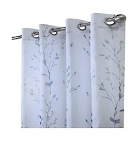 Commonwealth Primavera Style Panel Printed Floral Curtain, White