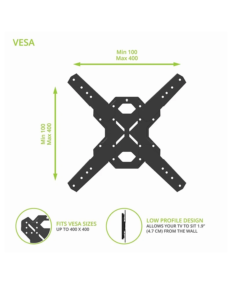 Kanto PS400SG Stainless Steel Full-Motion Single Stud Outdoor Mount for 30” - 70” TVs