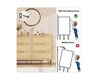 Natural Rattan 6 Drawer Dresser for Bedroom