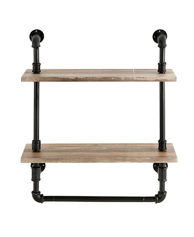 Danya B Olivia Double Shelf Unit with Towel Rod