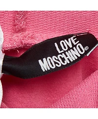 Pre-Owned Love Moschino Women's Pink Crystal Embellished Cotton Hoodie