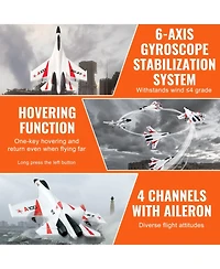 Mecale Rc Plane, 2.4GHz 4-Channel Fighter Airplane with 6-Axis Gyro, 2 Batteries, Ready-to-Fly Glider for Adults & Kids Beginners