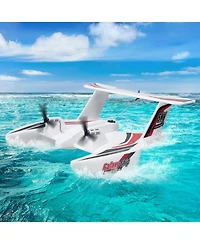 Mecale Rc Plane, 2.4GHz 3-Channel Amphibious Airplane with 6-Axis Gyro, 2 Batteries, Ready-to-Fly Glider for Adults & Kids Beginners
