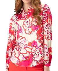 Ivonne Women's Floral Print Long Sleeve Blouse