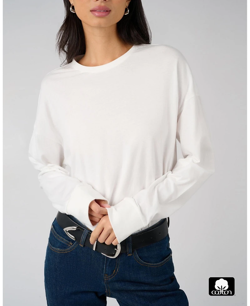WeWoreWhat Women's Boxy Long Sleeve Tee