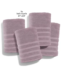 Hearth & Harbor Luxury Soft Absorbent 100% Ring Spun Cotton Bath Towels for Bathroom, Shower, Spa - 4 Piece Towel Set