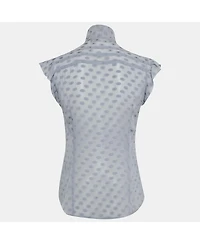 Pre-Owned Love Moschino Women's Fil Coupe Silk Frill Detail Sheer Top