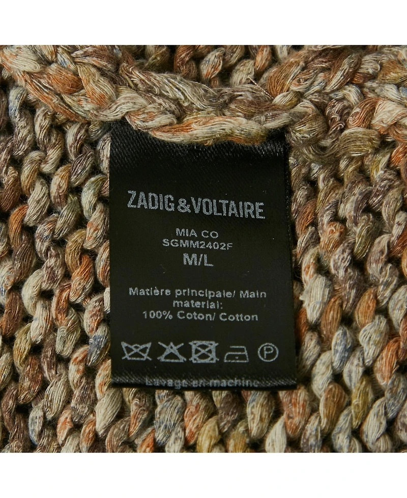 Pre-Owned Zadig & Voltaire Women's Brown Cotton Rib Knit Mia Cardigan