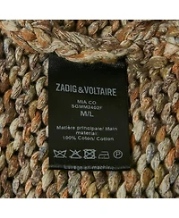 Pre-Owned Zadig & Voltaire Women's Brown Cotton Rib Knit Mia Cardigan