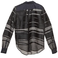 Pre-Owned Roberto Cavalli Women's Stripe Silk Blend Sheer Shirt