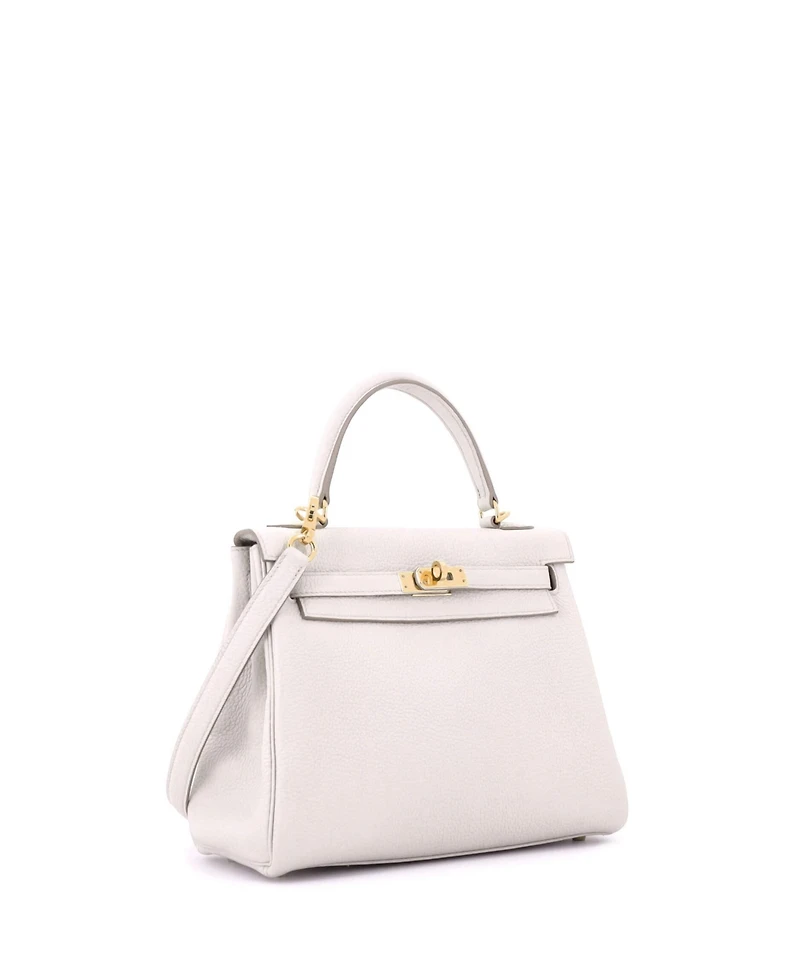 Pre-Owned HERMES Kelly 25 Handbag Light Togo with Gold Hardware