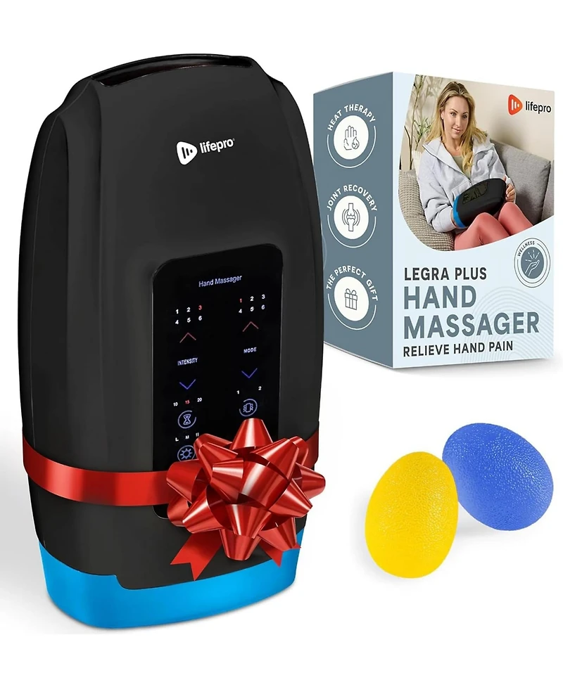 LifePro Legra Hand Massager with Heat & Compression – Heated Finger, Wrist & Palm Massager for Pressure Point Therapy