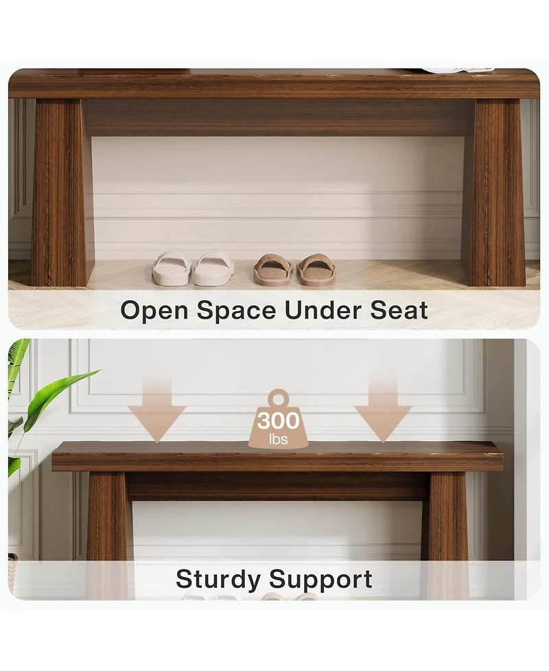 Tribesigns 47-Inch Entryway Bench, Wooden Bench with Sturdy Frame