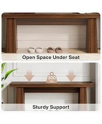 Tribesigns 47-Inch Entryway Bench, Wooden Bench with Sturdy Frame