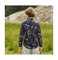 Campus Sutra Men's Midnight Black Doodle Face Shirt