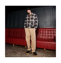 Campus Sutra Men's Navy Blue Zip-Front Plaid Jacket