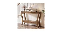 Tribesigns Wood Console Table with Storage, 43.3-Inch Farmhouse Entryway Table with Shelf, 2-Tier Wooden Sofa Table