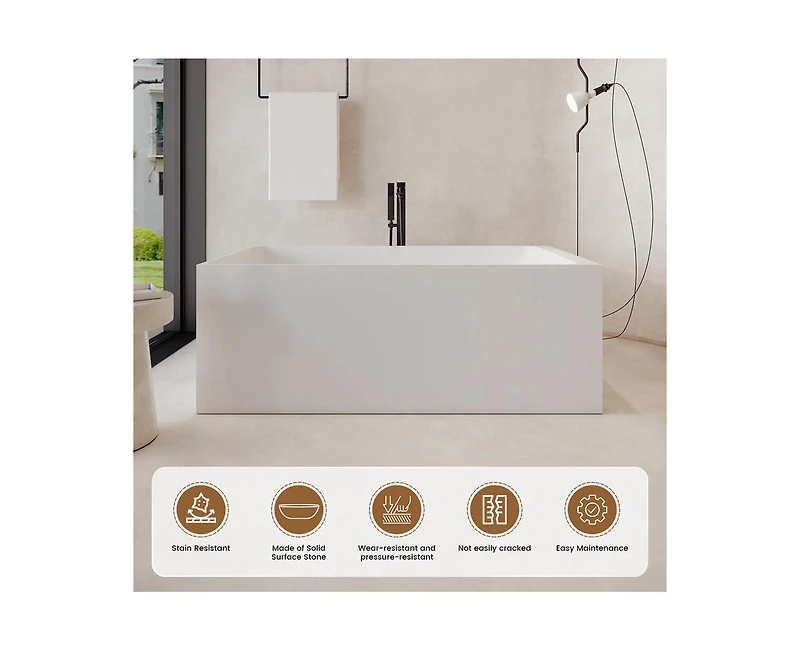Casainc Freestanding Engineered Stone Bathtub