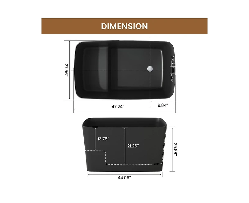 Casainc Freestanding Engineered Stone Bathtub
