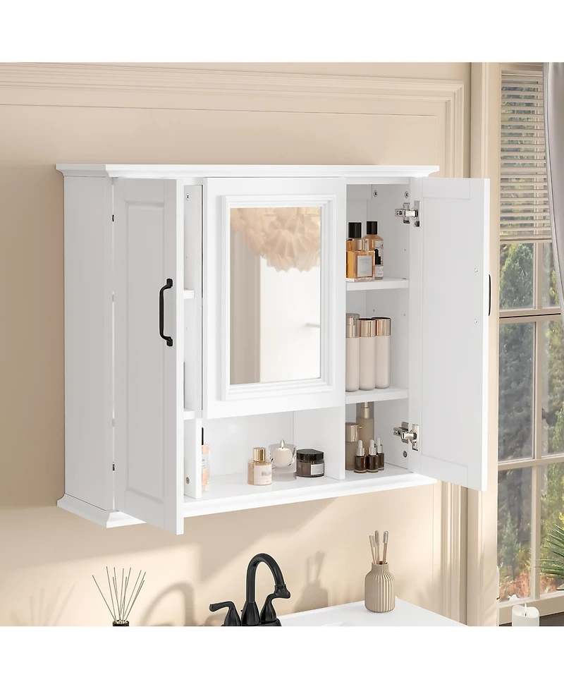 Casainc 36" Wall Mounted Medicine Cabinet with Mirror and 3 Doors