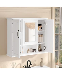 Casainc 36" Wall Mounted Medicine Cabinet with Mirror and 3 Doors
