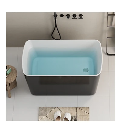 Casainc Acrylic Freestanding Soaking Tub with Chrome Overflow