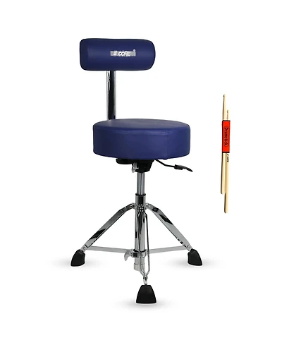 5 Core Drum Throne w Backrest 4" Padded Stool Airlift Adjustable 25.5" Drummer Chair 441Lb Capacity