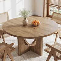 Tribesigns 63-78.8-Inch Extendable Wood Dining Table for 6-8 with Metal Frame, Rustic Brown & Black Modern Kitchen Table