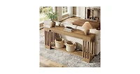 Tribesigns 2-Tier Extra Long Entryway Table, 70.9-Inch Farmhouse Console Table with Vertical Stripe Legs