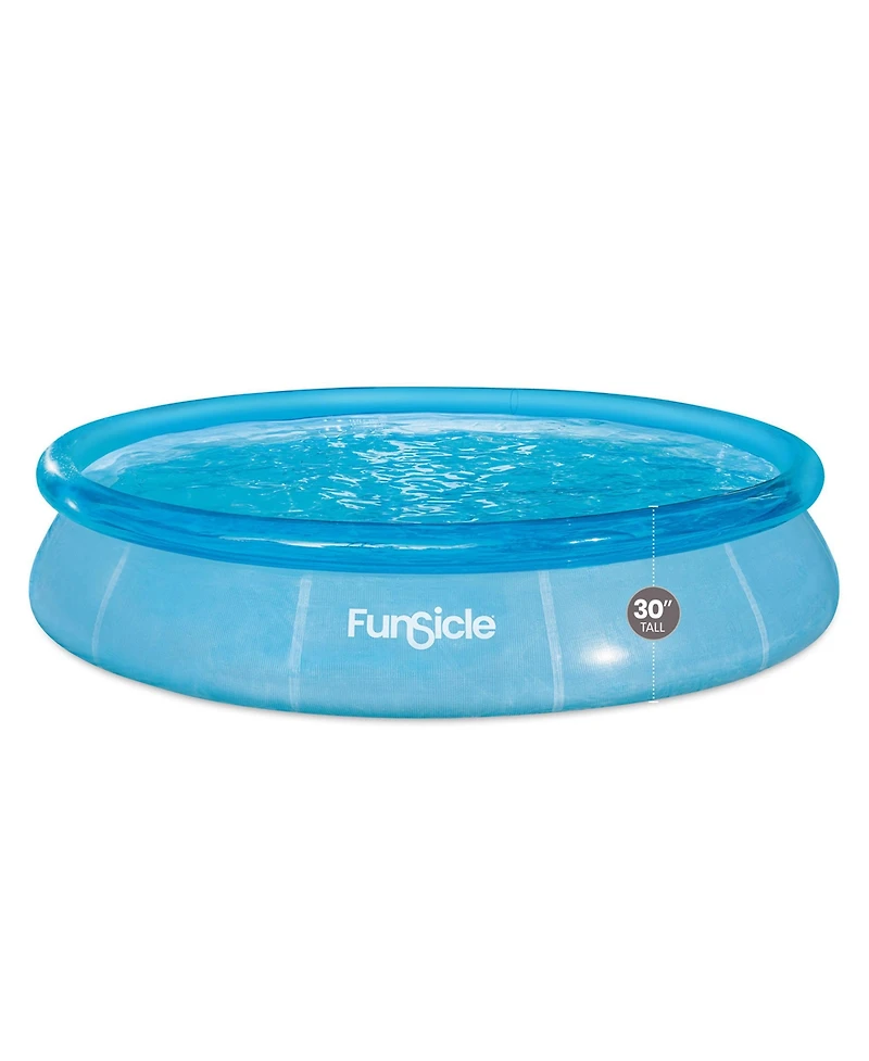 Funsicle 12'x30" Sea-Thru QuickSet Inflatable Ring Top Outdoor Above Ground Pool