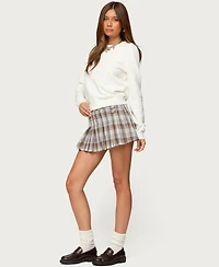 Edikted Women's Tracy Plaid Pleated Mini Skirt