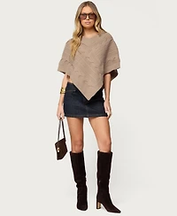 Edikted Women's Vickey Cable Knit Poncho