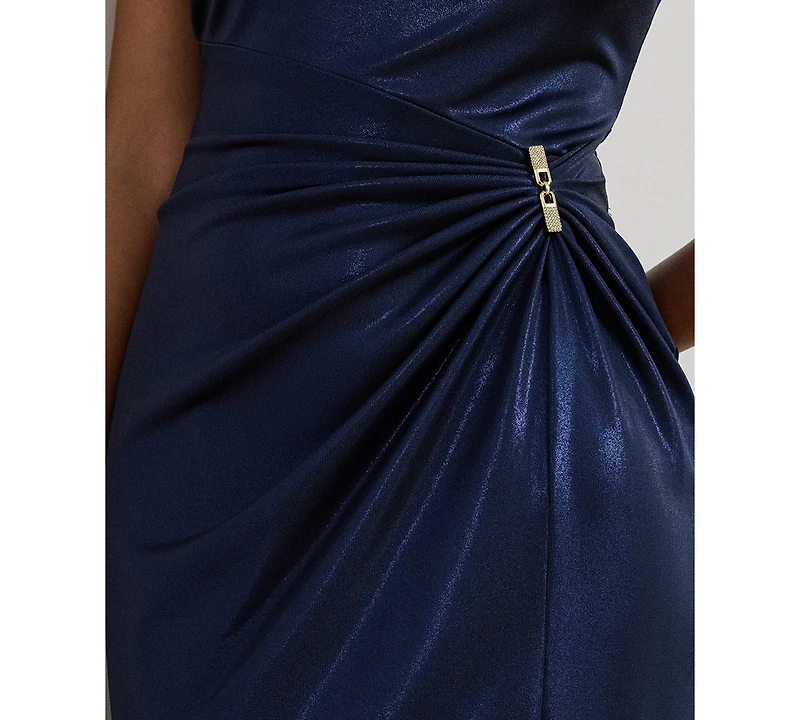 Lauren Ralph Women's Buckle-Trim Metallic Jersey Gown