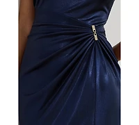 Lauren Ralph Women's Buckle-Trim Metallic Jersey Gown