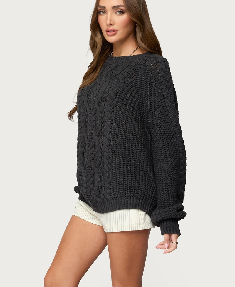 Edikted Women's Lira Chunky Cable Knit Sweater