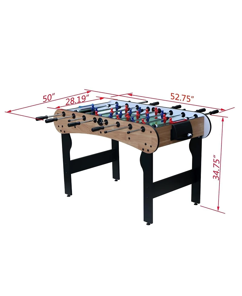 Rbied 5Ft 4 Pc Mdf Steel Rods Foldable Foosball Soccer Table Game