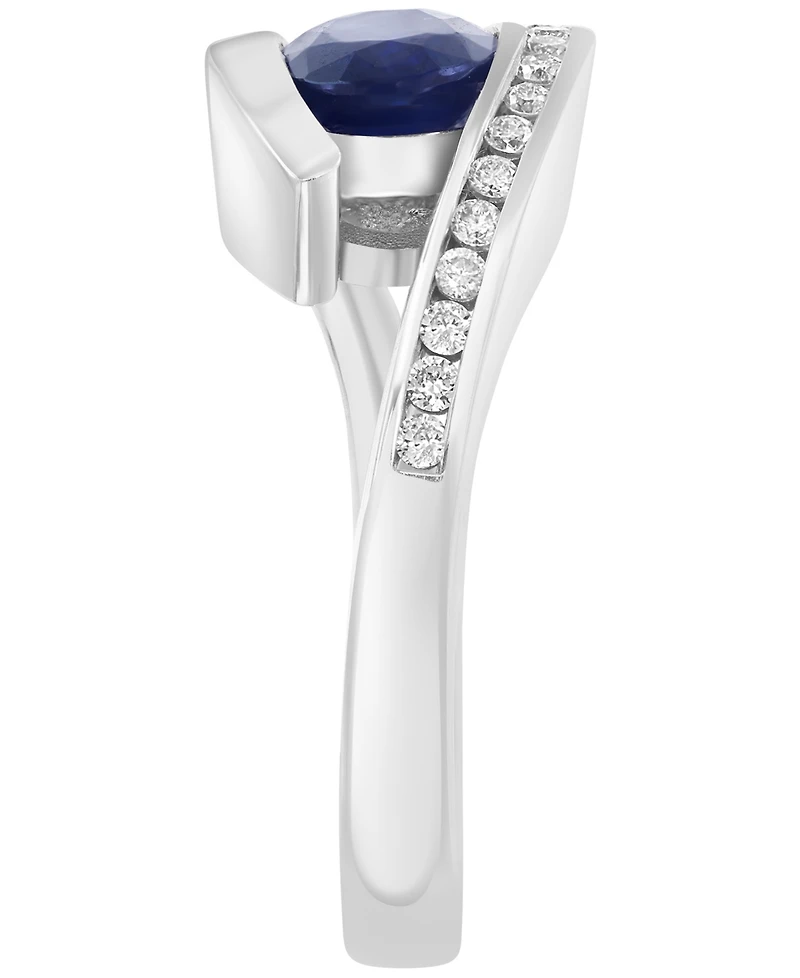 Effy Collection Sapphire (1/6 ct. t.w.) & Diamond (1/6 ct. t.w.) Ring in 14k White Gold