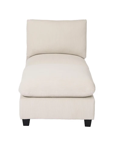 WestinTrends 68.5" Corduroy Upholstered Indoor Chaise Lounge Chair