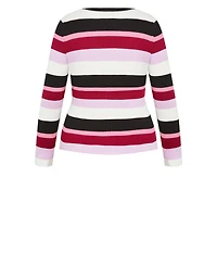 City Chic Plus 70's Stripe Sweater