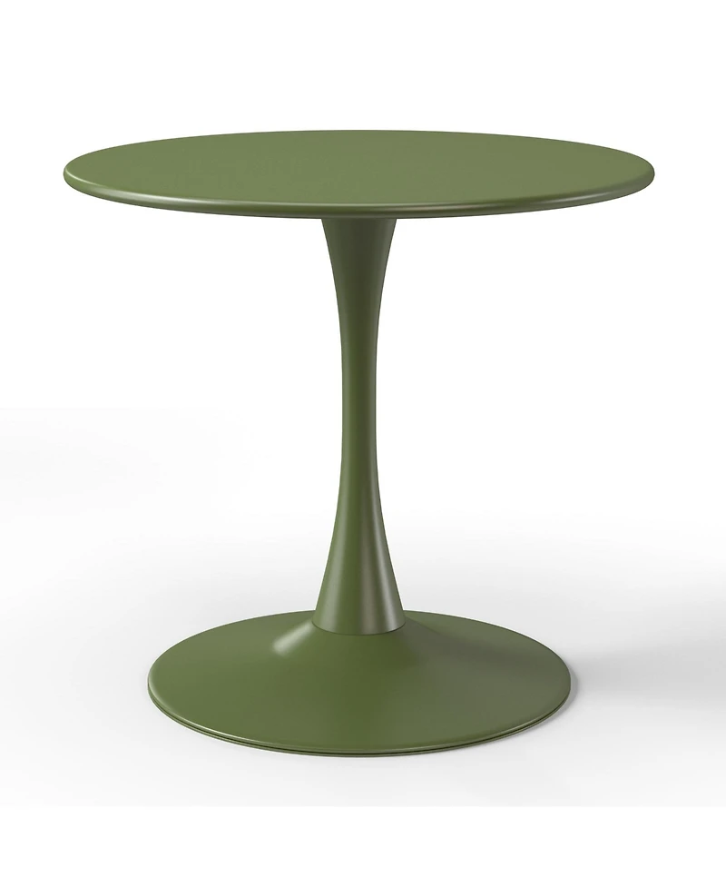 WestinTrends 5-Piece Indoor Outdoor Round Metal Patio Dining Table Set With Stackable Side Chairs